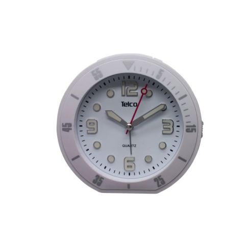 Telco 1A-2809WH Rubber White Alarm Analog Clock