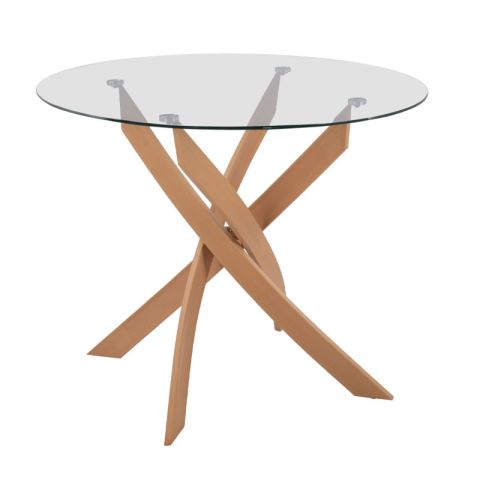 Jada HM8733.02 Glass Natural Metal Indoor Dining Table