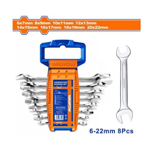 Wadfow 6-22mm 8τμχ Σετ Με Διπλό Άνοιγμα Γερμανοπολύγωνα Κλειδιά