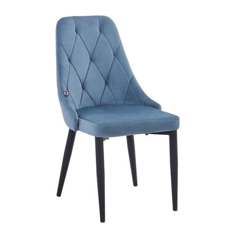 Fyl 635-124-009 Blue Velvet Metal Black Indoor Dining Chair