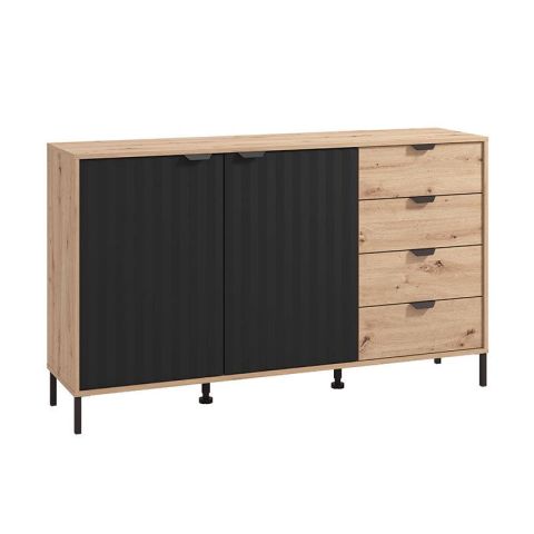 Vandea Artisan Oak / Black Matt 157x40x93cm Buffet