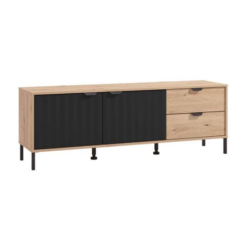 Correze 11013384 Artisan Oak / Black Mat TV Stand