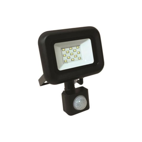 Eurolamp IP44 6500K (Cool White) 10W Black Movement Detector LED Flood Light