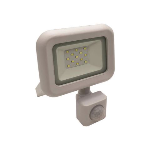 Eurolamp IP44 6500K (Cool White) 10W White Movement Detector LED Flood Light