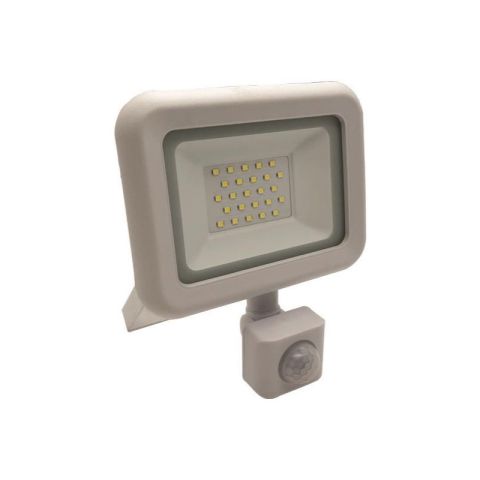 Eurolamp IP44 6500K (Cool White) 20W White Movement Detector LED Flood Light