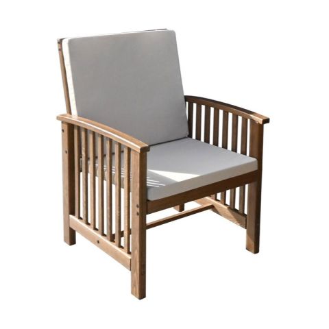 Borneo Light Walnut Beige Solid Beech Wooden Garden Chair