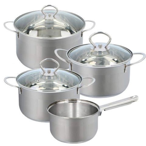 Alpina Stainless Steel Casserole 4pcs Set Pans