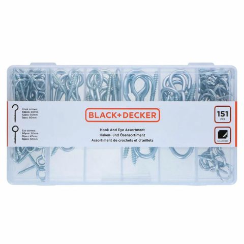 Black & Decker 151pcs Hooks & Eye Bolt Sets