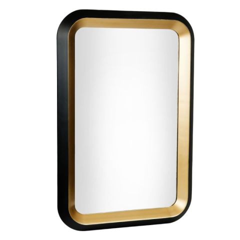 Contrasto 71x107cm Black Gold Wall Mirror