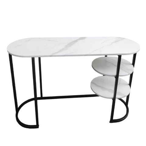 Gusto Veneer White Marble Black 120x40x75cm Console Table