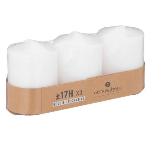 Atmosphera VTV White 330gr 3pcs Decorative Candles