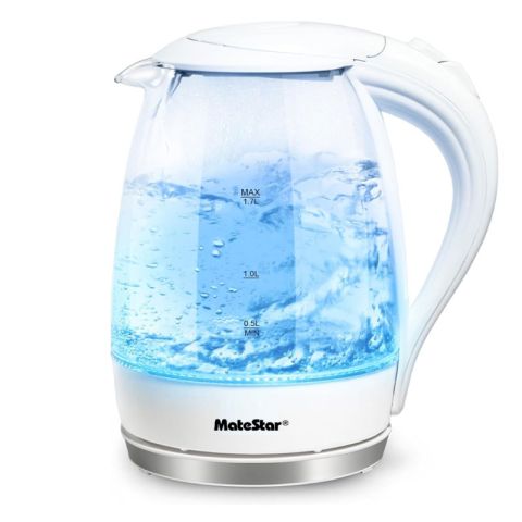 Matestar MAT-1749WH 1.7L White Transparent 2200W Electric Kettle