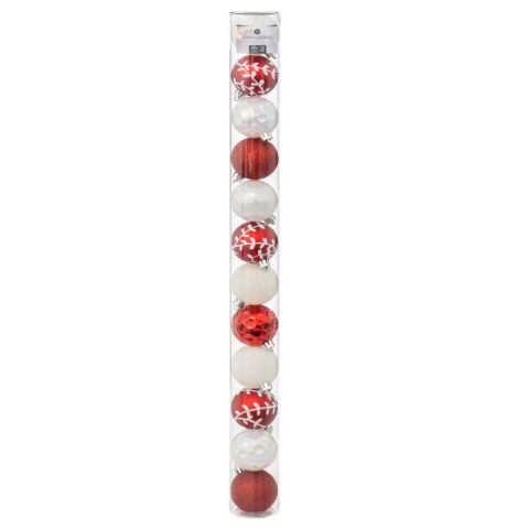 Atmosphera Colorama Christmas Baubles White Red 12pcs