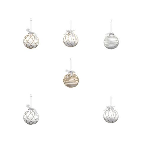 Atmosphera JJ Christmas Bauble Gold/Silver With Beads 1pc