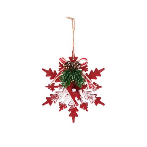 Atmosphera JJ Christmas Bauble Snowflake Red 1pc