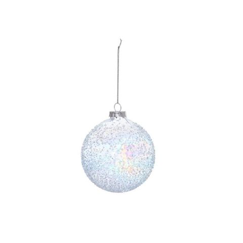 Atmosphera JJ Christmas Bauble Iridescent Glass With Dots 1pc