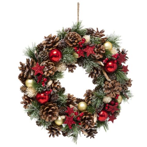 Atmosphera JJ Christmas Bauble Wreath Red Gold