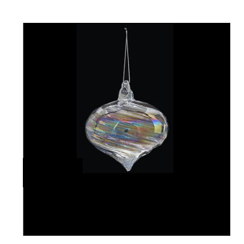 Atmosphera JJ Christmas Bauble Drop-shaped Iridescent Glass 1pc