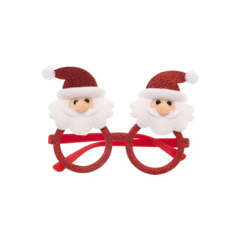 Feeric Glittery Red 14x12cm Christmas Santa Glasses