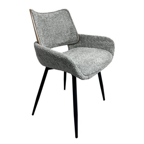 Fyl 392-124-002 Grey Black Metal Indoor Dining Chair