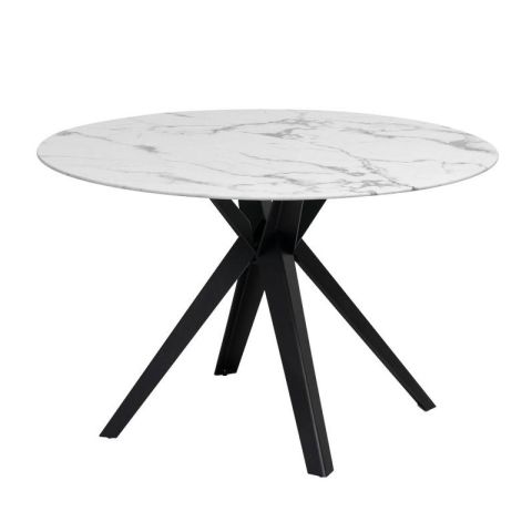 Soltero 606-223-101 White Marble Black Indoor Dining Table